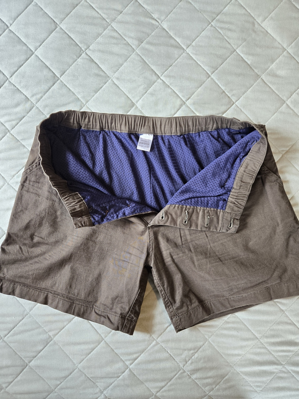 Men's Brown Hybrid Shorts with Navy Mesh Lining